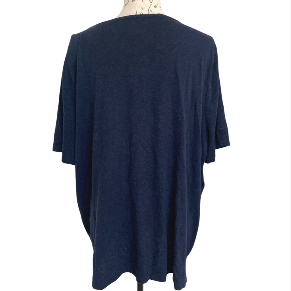 Talbots Beaded embroidered sequin blue tunic boho top 2X Cotton Resort Preppy - Picture 14 of 16